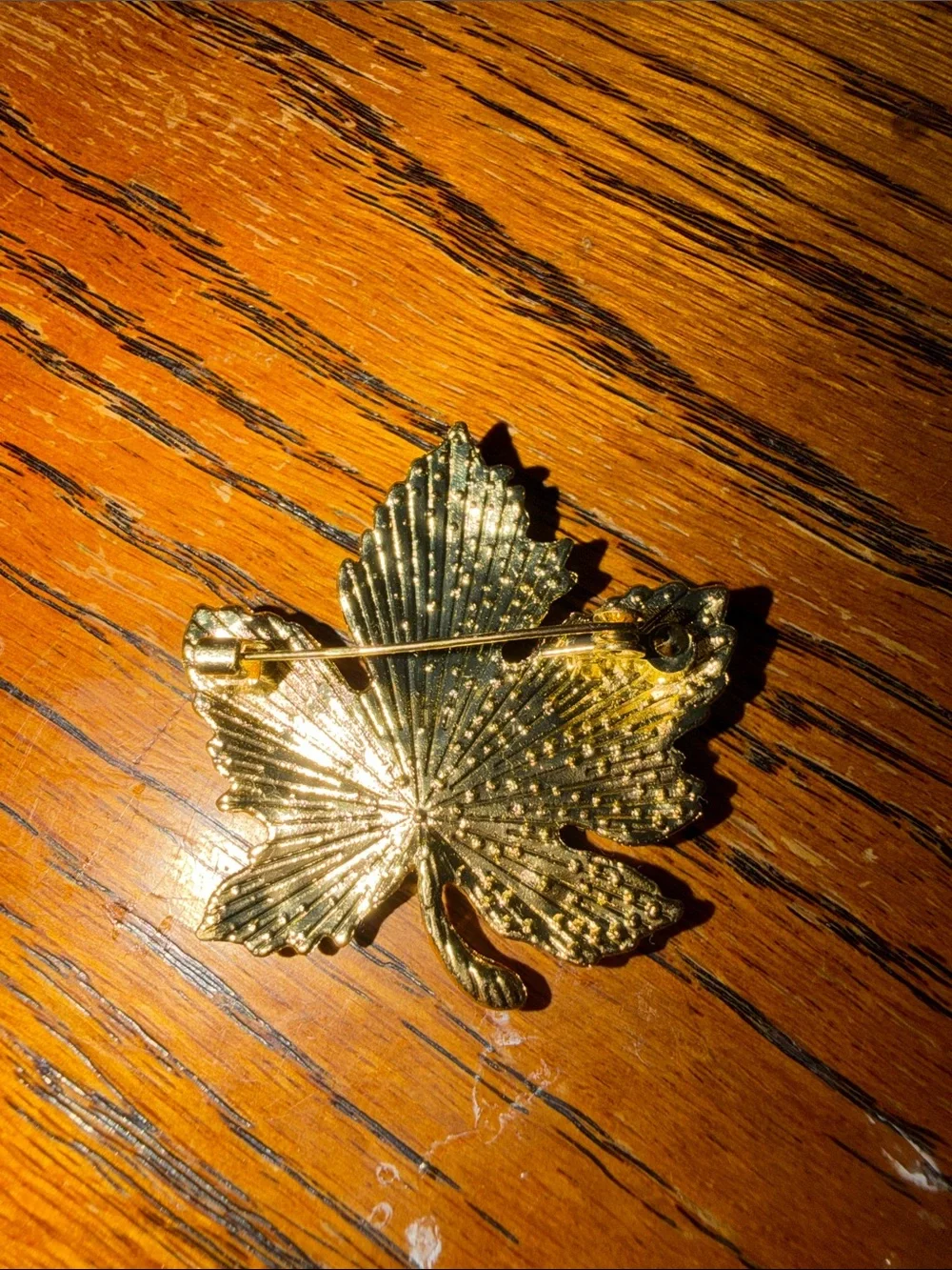 Orange Crystal Maple Leaf Brooch - Women Accessories